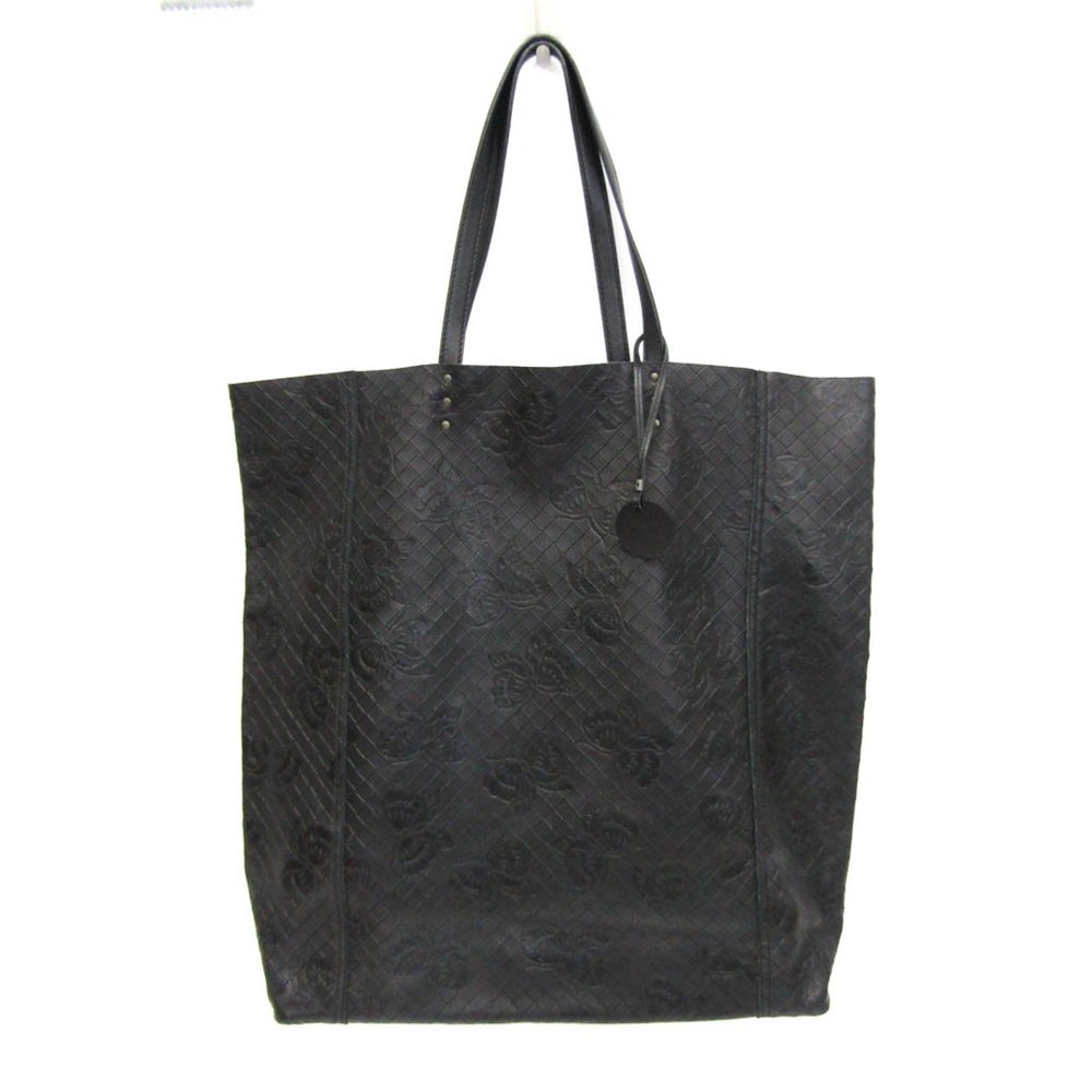 Bottega Veneta Intreccio Mirage Butterfly Men,Women Leather Tote Bag Black